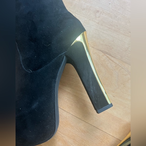 Theyskens’ Theory Suede Platform Boots with Gold Heel - Picture 9 of 9